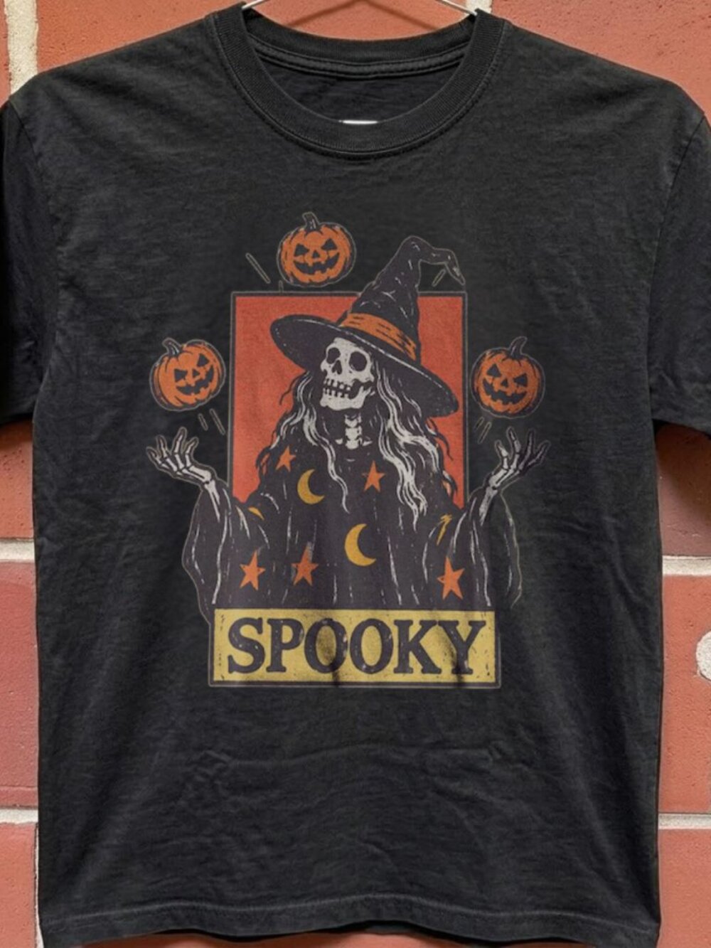 Gildan Black Halloween Spooky Witch Graphic Tee